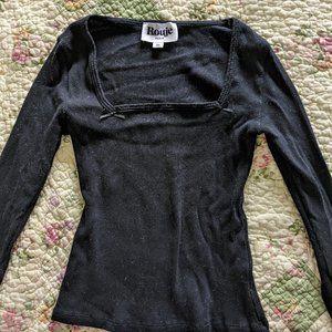 Rouje Emeline Long Sleeved Black Cotton Shirt